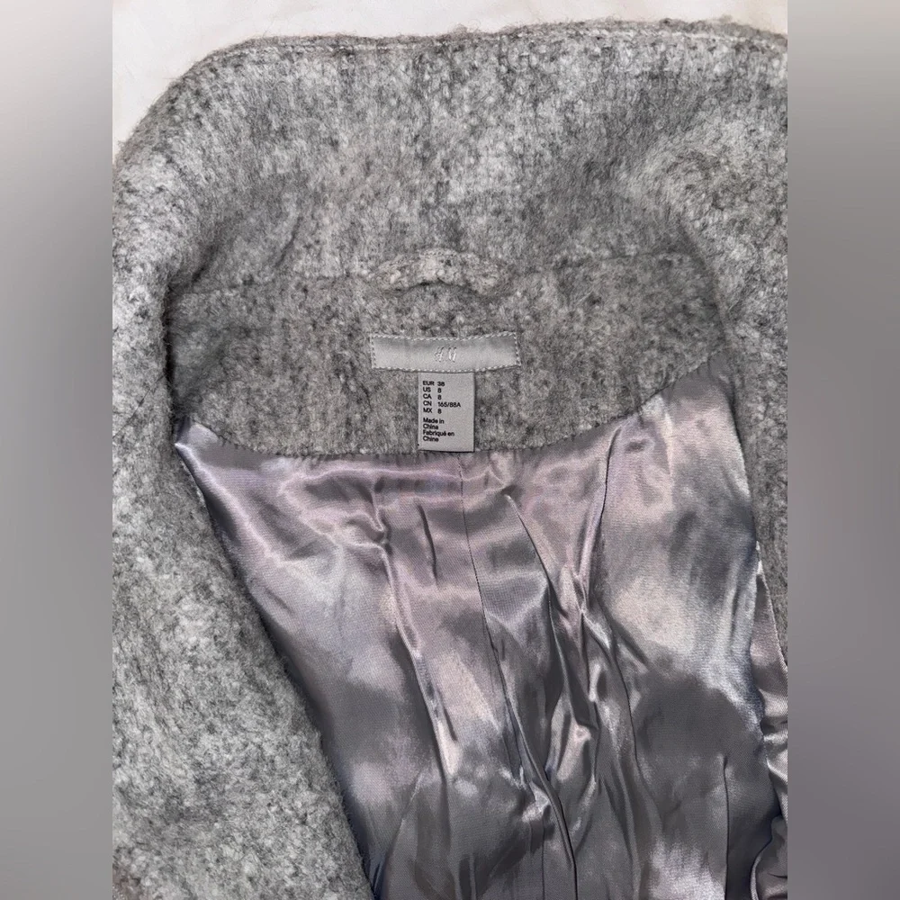 H&M Light Gray Wool Blend Coat - Picture 5 of 6